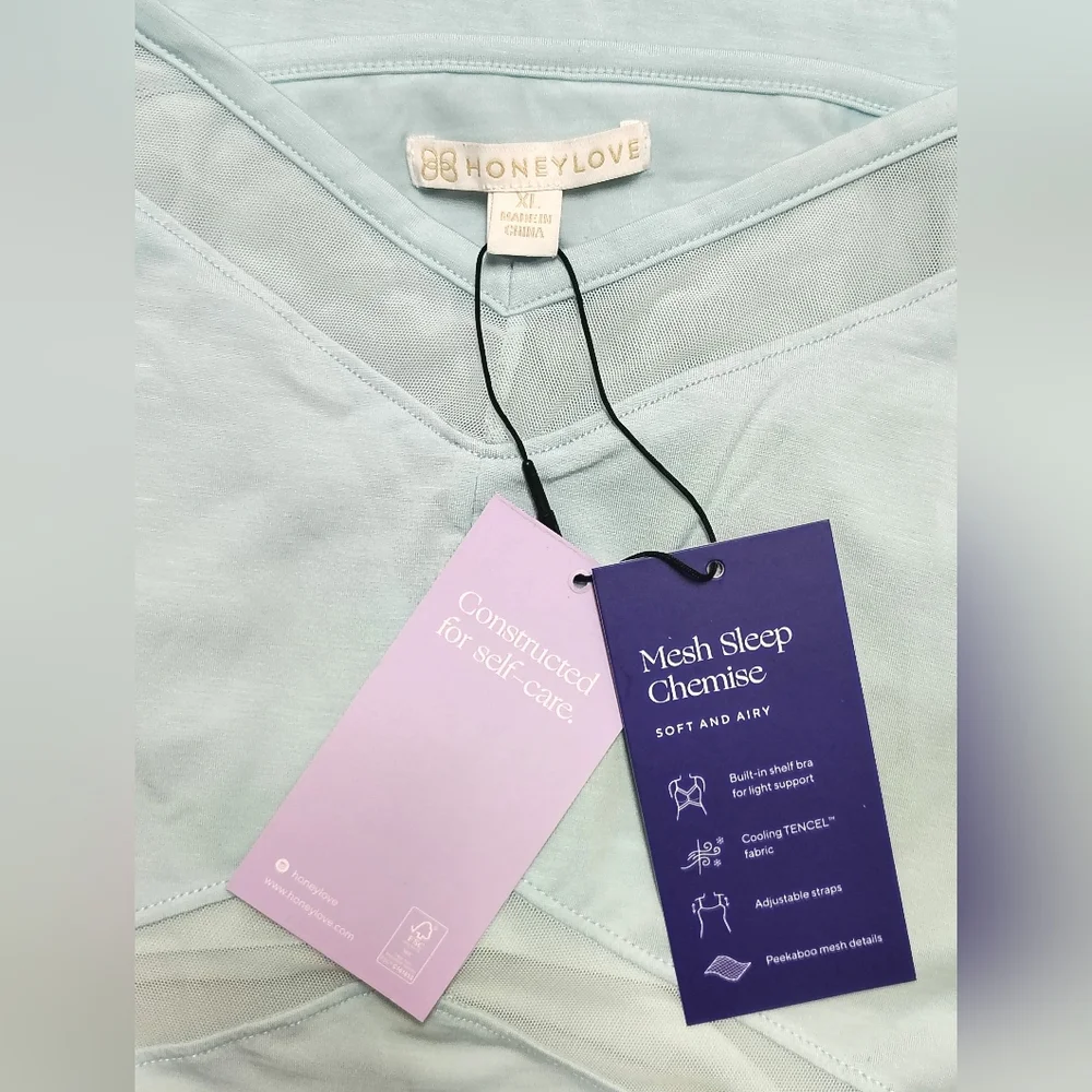 NWT Honeylove Blisswear Mesh Panel Sleep Chemise Women's XL Feminine Soft Flowy - Picture 6 of 8